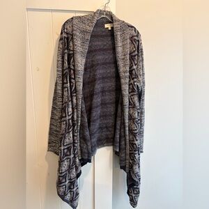 Umgee Waterfall Cardigan Gray Blue Aztec Boho Western Cozy Size M